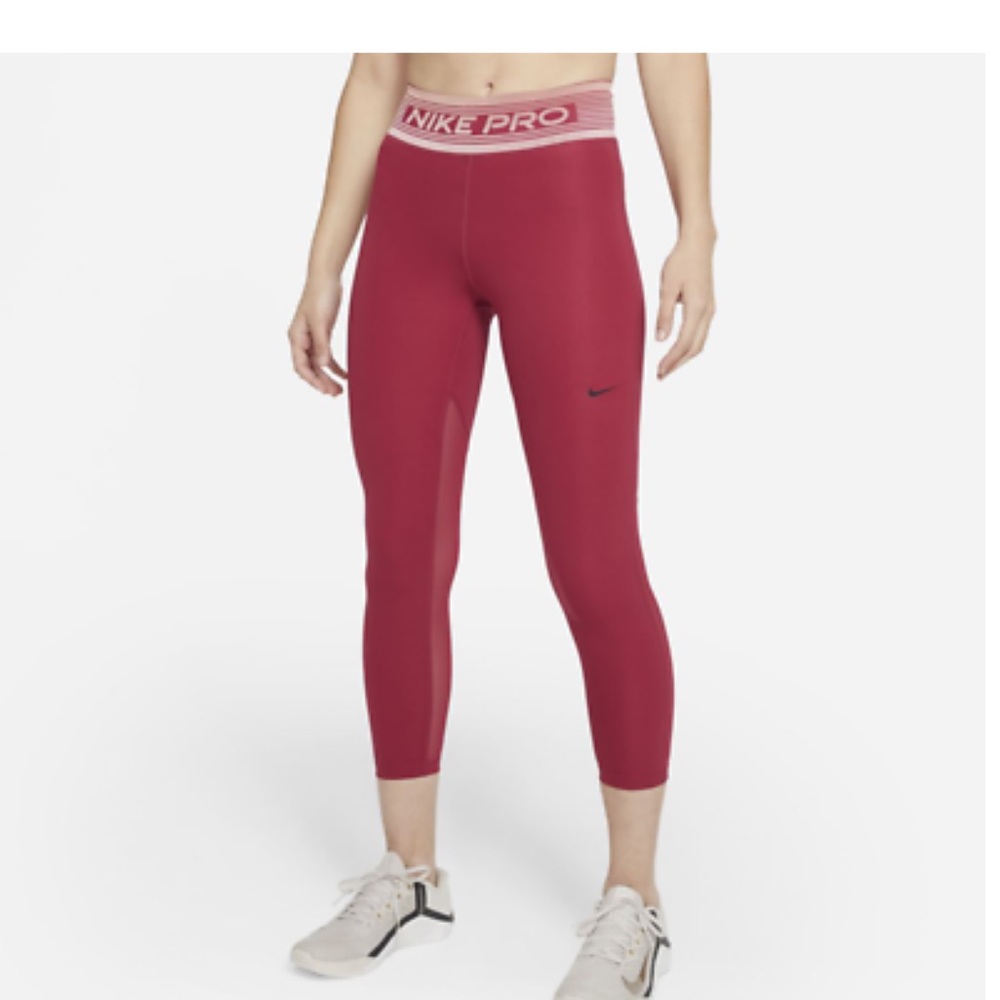 NIKE Pro Women's Mid-rise 7/8 Leggings In Worn Brick